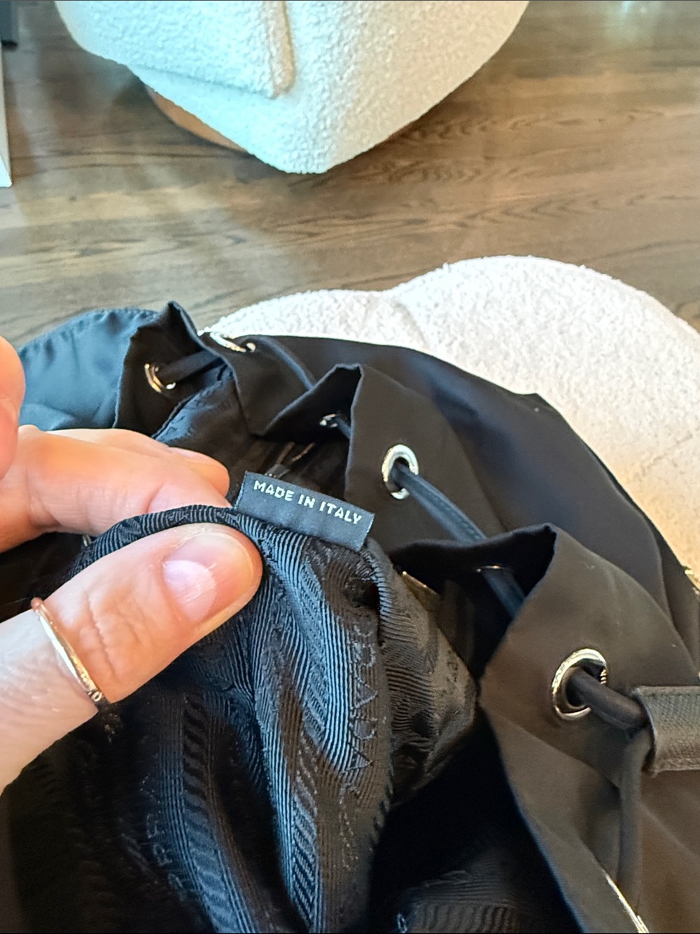 Prada Tessuto Nylon Backpack Black Backpack with Top Handle EUC - Picture 8 of 17